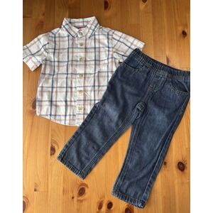 Wrangler 2Pc Toddler Jeans and‎ Button Down Shirt Set Size 2T